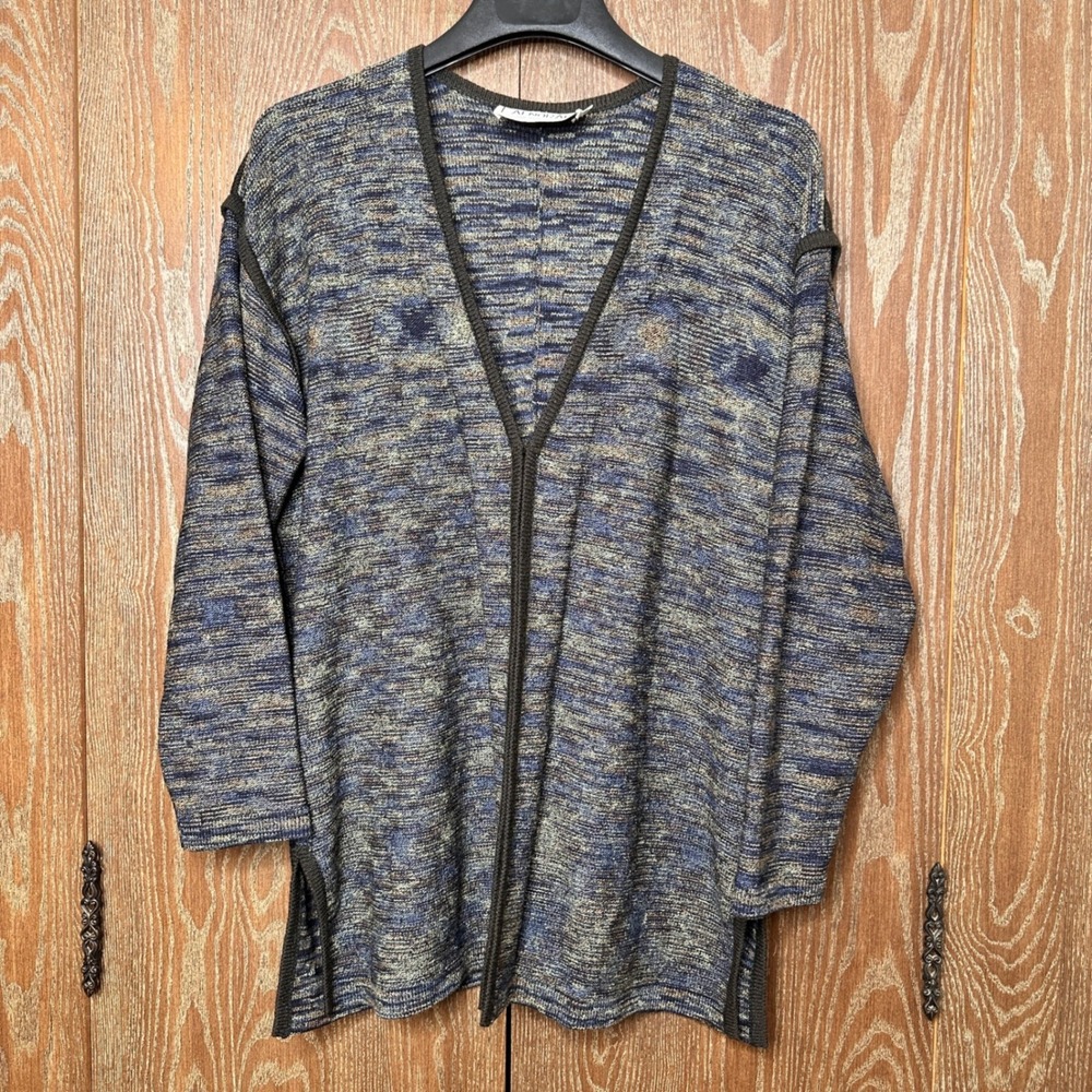 Alnoral Vintage 90s Wool Blend Knit Cardigan and Top Twin Set Blue Brown 1X USA - Picture 7 of 16